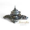 Ornate Inkwell, French Louis XV Style Figural Double Inkwell Inkstand, Art Nouveau, Vintage Inkwell, Brass Inkwell