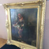 19th Century Painting, Antique Oil Painting, Northern European School – "Washerwoman with Child," Oil on Canvas, Unsigned, Gold Ornate Frame - Image 6