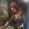 19th Century Painting, Antique Oil Painting, Northern European School – "Washerwoman with Child," Oil on Canvas, Unsigned, Gold Ornate Frame - Image 4