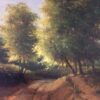 Vintage Oil Painting on Canvas, Framed, Country Road painted in oil on canvas - Image 3