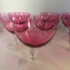 Retro Cranberry Champagne Coupes, Set of 10, Pink, Cranberry, Holiday Champagne Glass - Image 3