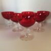 Retro Morgantown Glass “Crystal Ball” Crystal Stemware, Set of 6, Cranberry, Red - Image 2